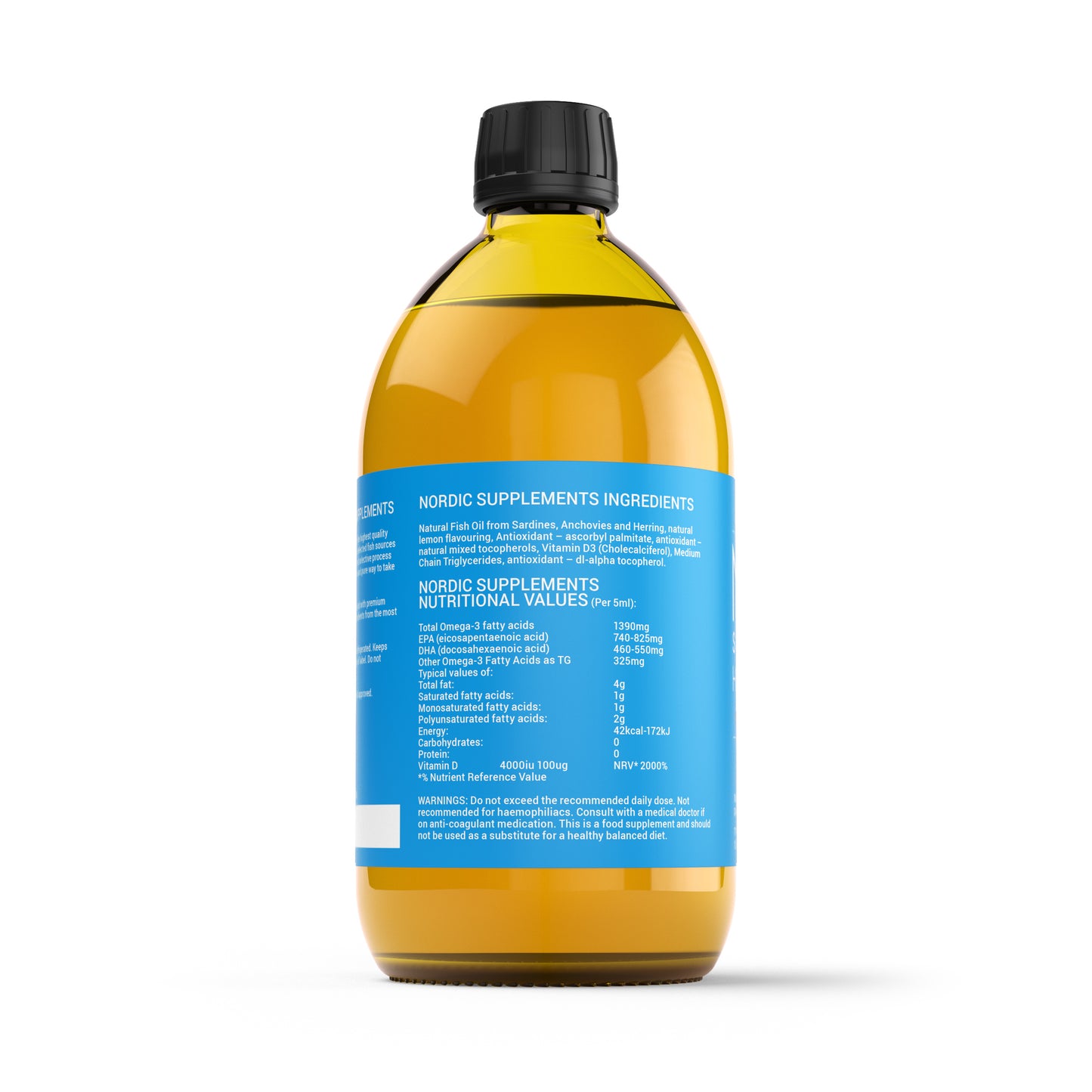 Nordic Supplements High Strength Omega 3 Fish Oil with 4000iu Vitamin D3 500ml