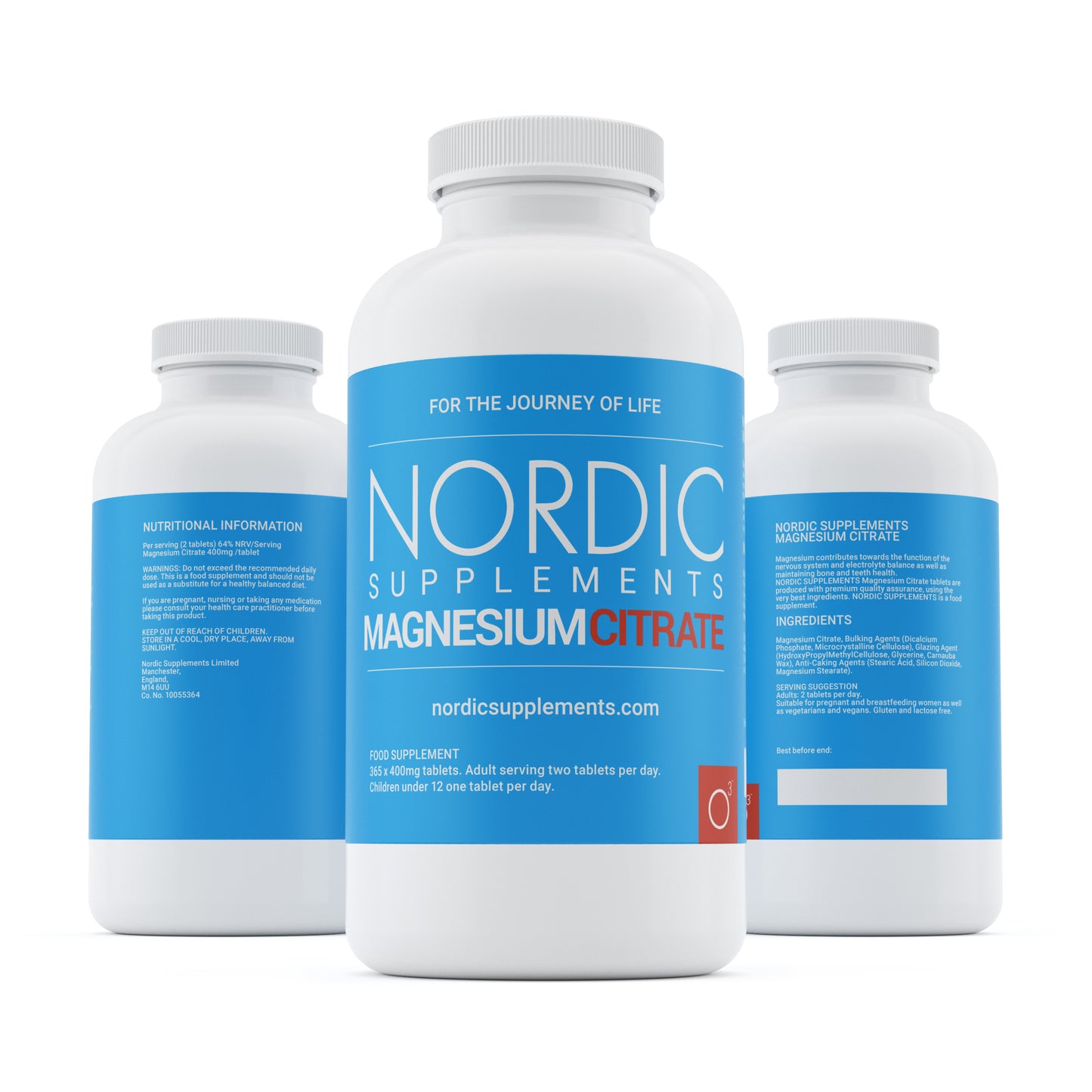 Nordic Supplements Magnesium Citrate 400mg 365 Tablets