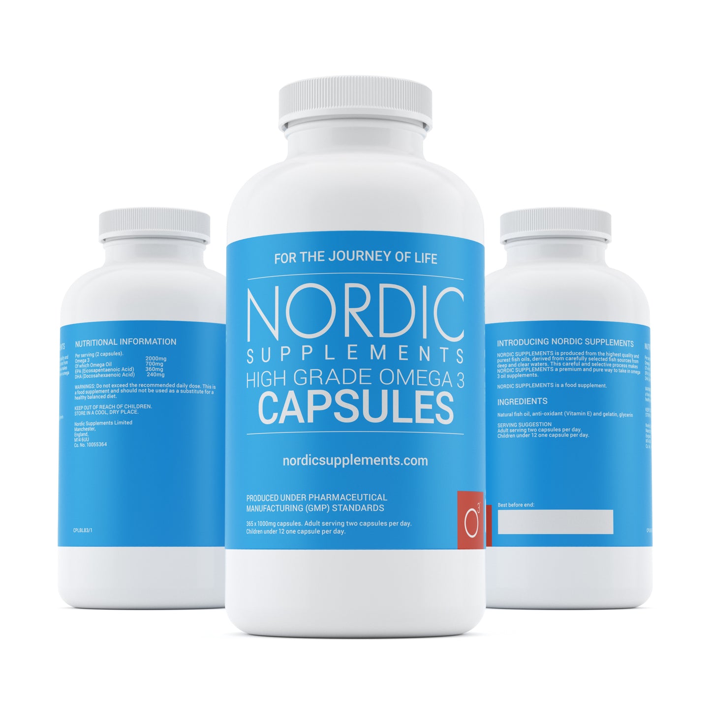 Nordic Supplements High Strength Omega 3 Fish Oil 1000mg Capsules - 365 Capsules