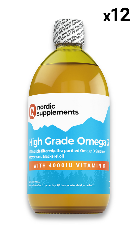 12 x Omega 3 Fish Oil with Vitamin D 4000iu - 500ml (WHOLESALE)