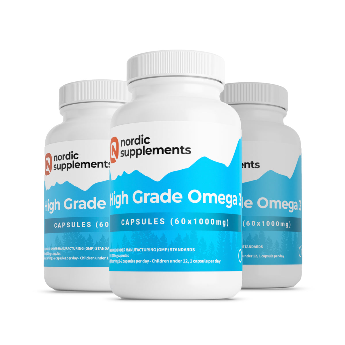 Nordic Supplements High Strength Omega 3 Fish Oil 1000mg - 60 Capsules (Triple Pack)