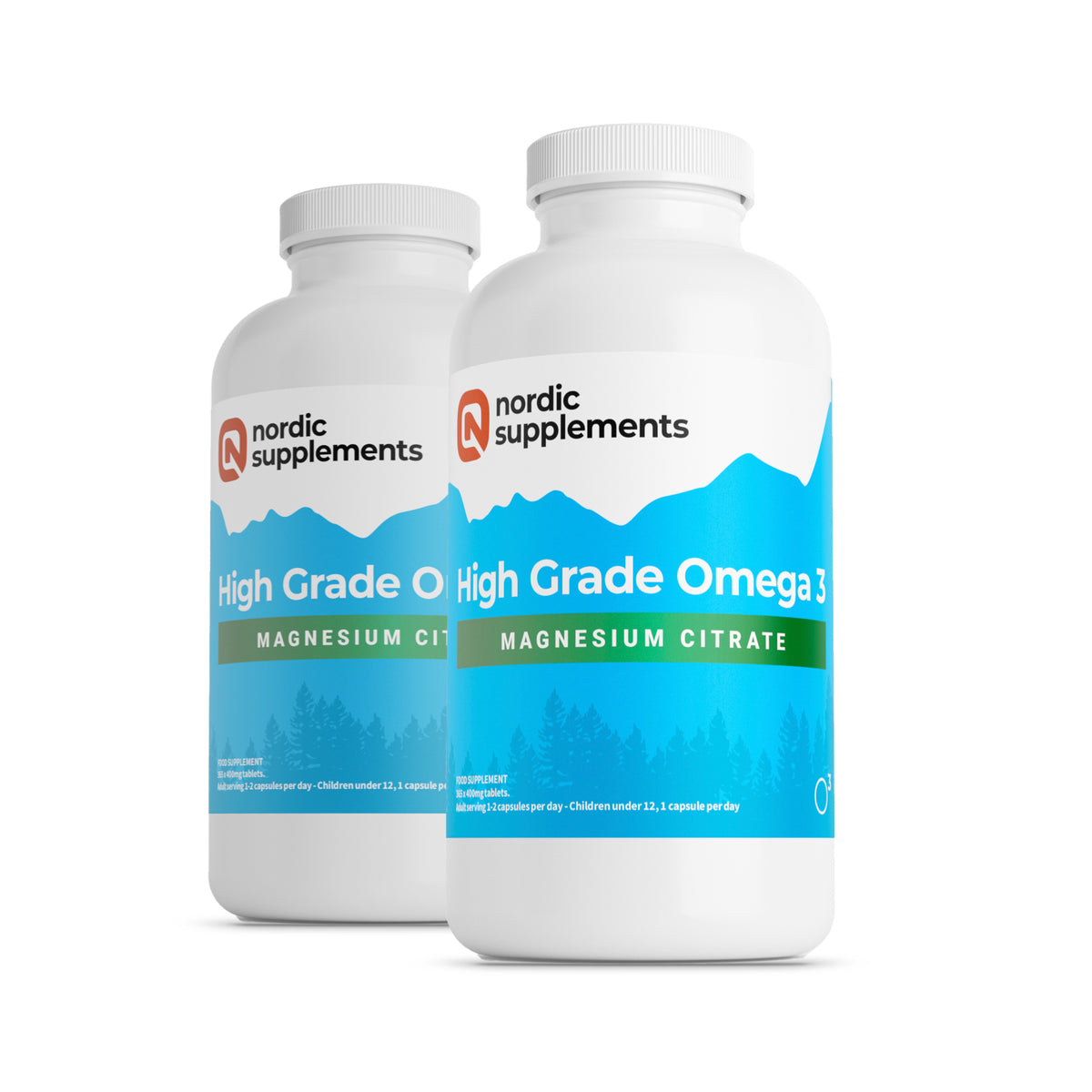 Nordic Supplements Magnesium Citrate 400mg 365 Tablets (Twin Pack)
