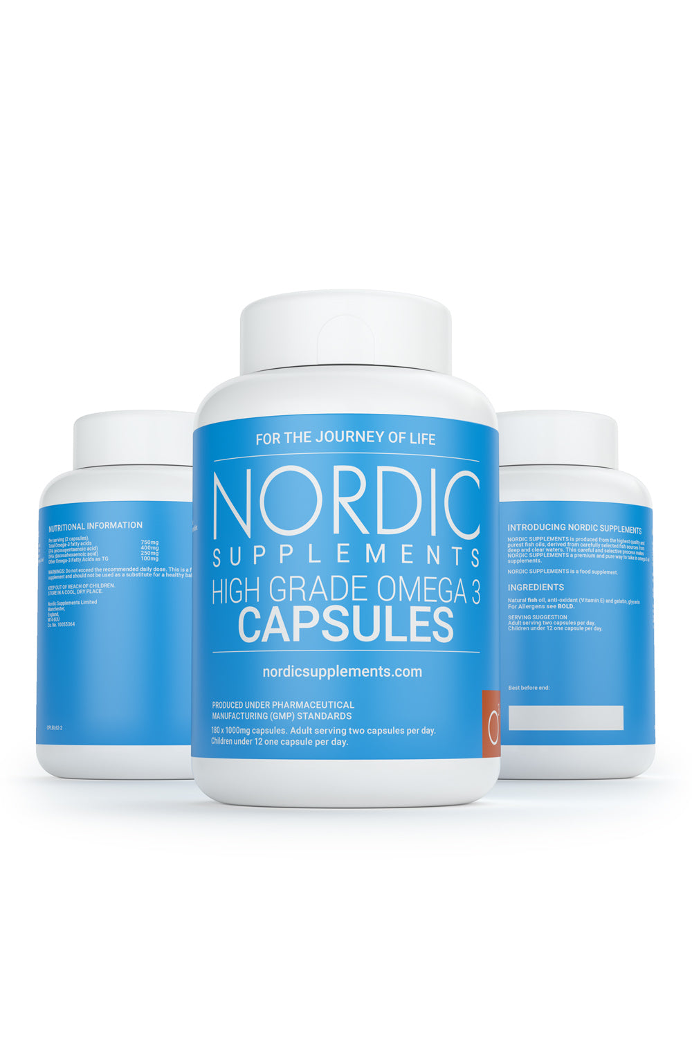 Nordic Supplements High Strength Omega 3 Fish Oil 1000mg Capsules - 180 Capsules