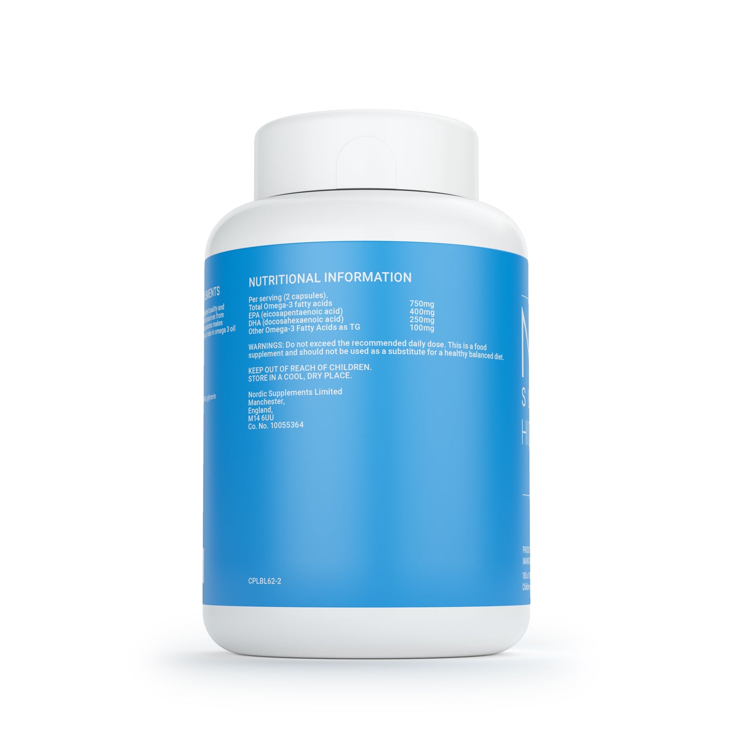 Nordic Supplements High Strength Omega 3 Fish Oil 1000mg Capsules - 180 Capsules