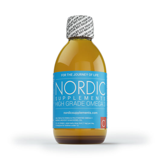 Nordic Supplements Award Winning High Grade Omega 3 Fish Oil Liquid: 200ml Bottle