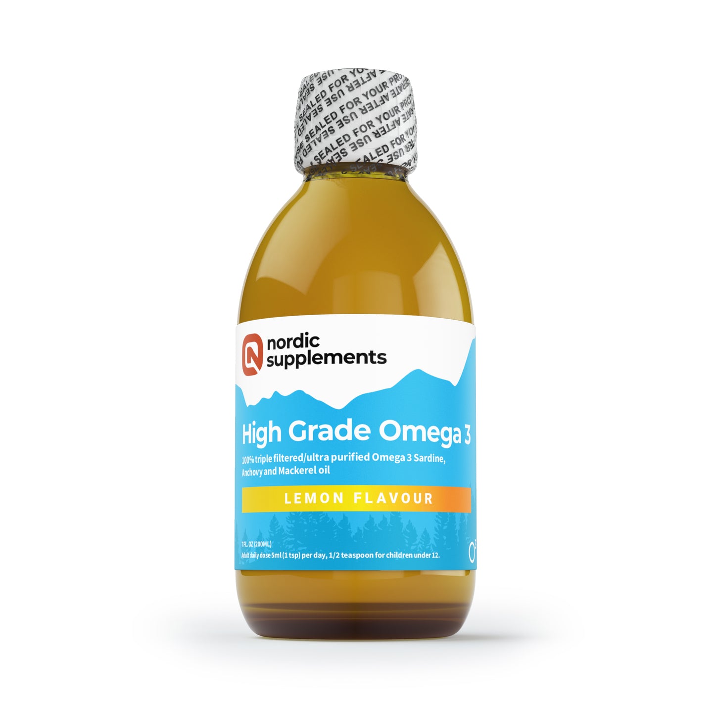 Nordic Supplements Award Winning High Grade Omega 3 Fish Oil Liquid: 200ml Bottle