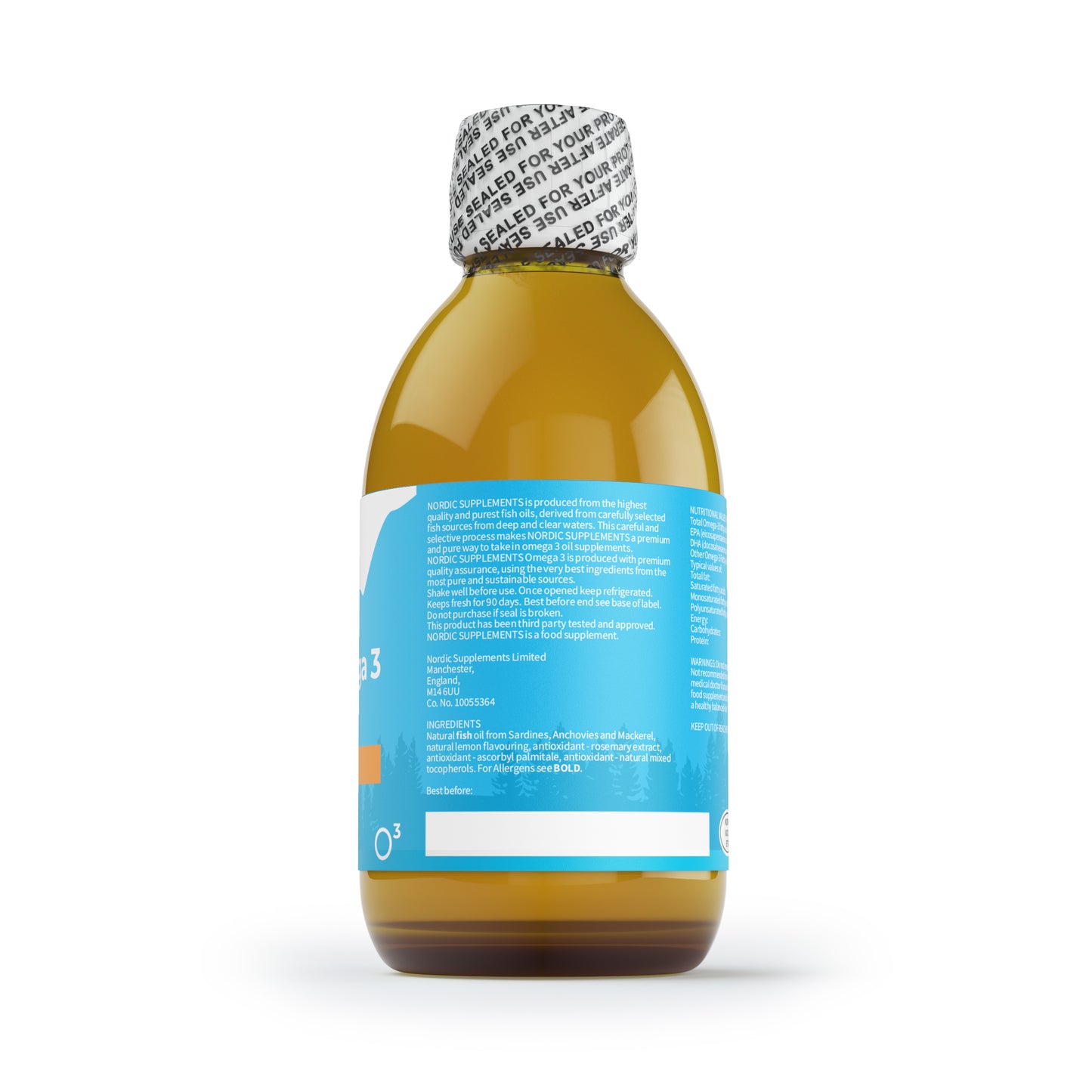 Nordic Supplements Award Winning High Grade Omega 3 Fish Oil Liquid: 200ml Bottle