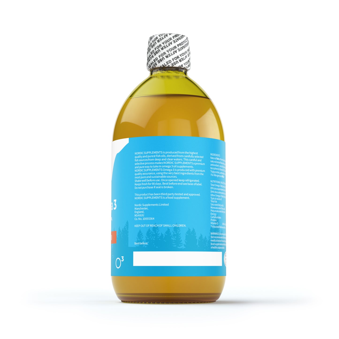 Nordic Supplements High Strength Omega 3 Fish Oil  with 1000iu Vitamin D3 500ml