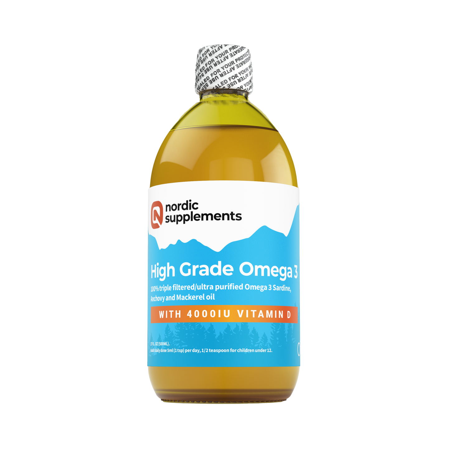 Nordic Supplements High Strength Omega 3 Fish Oil  with 4000iu Vitamin D3 500ml