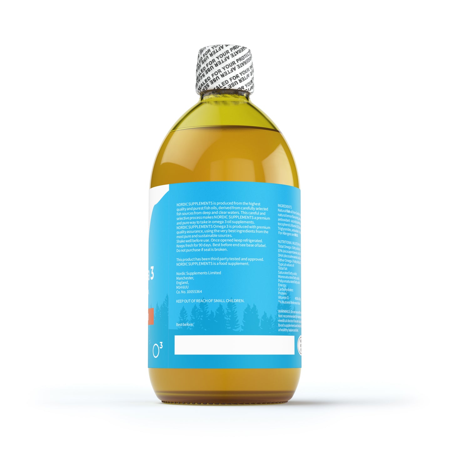 Nordic Supplements High Strength Omega 3 Fish Oil  with 4000iu Vitamin D3 500ml