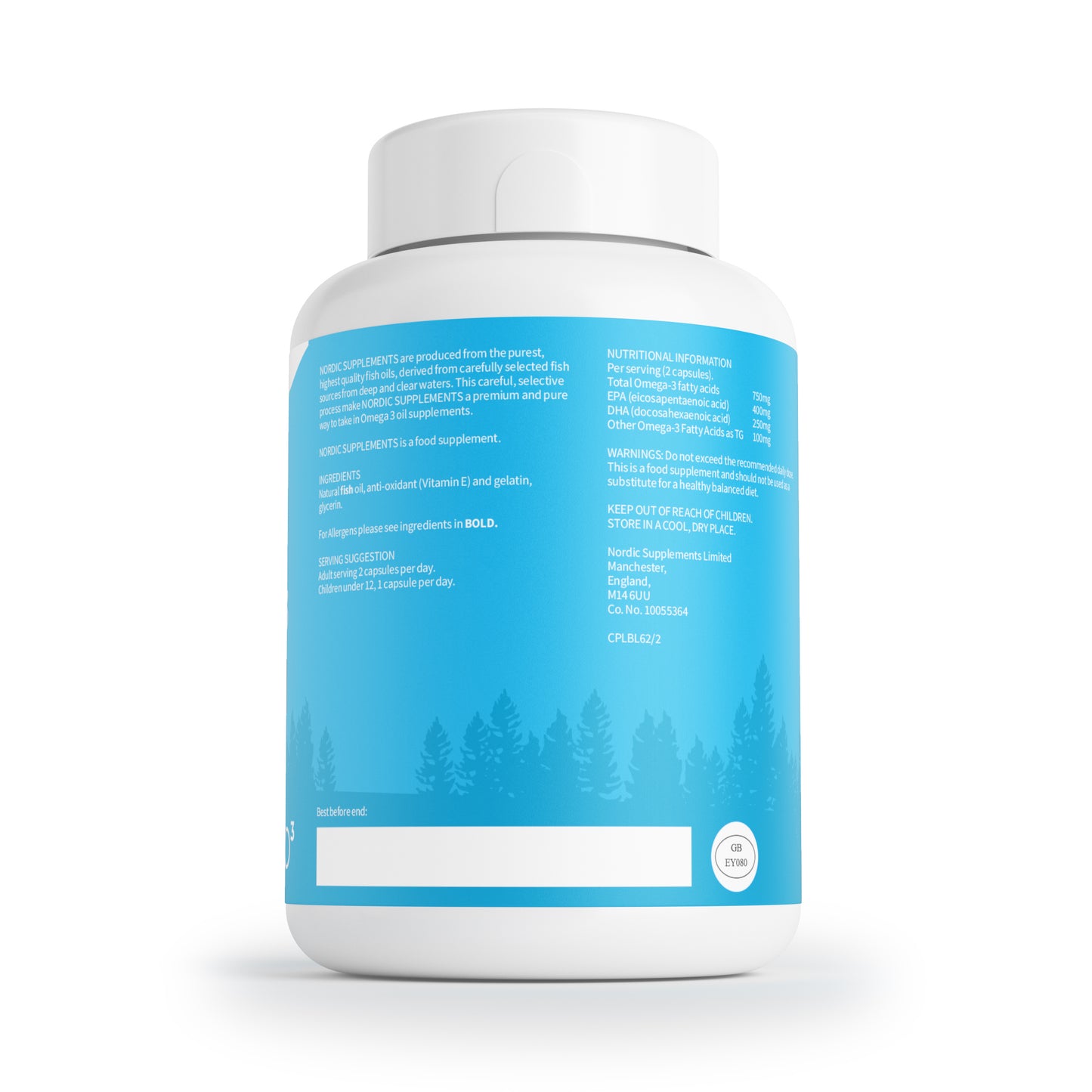 Nordic Supplements High Strength Omega 3 Fish Oil 1000mg Capsules - 180 Capsules