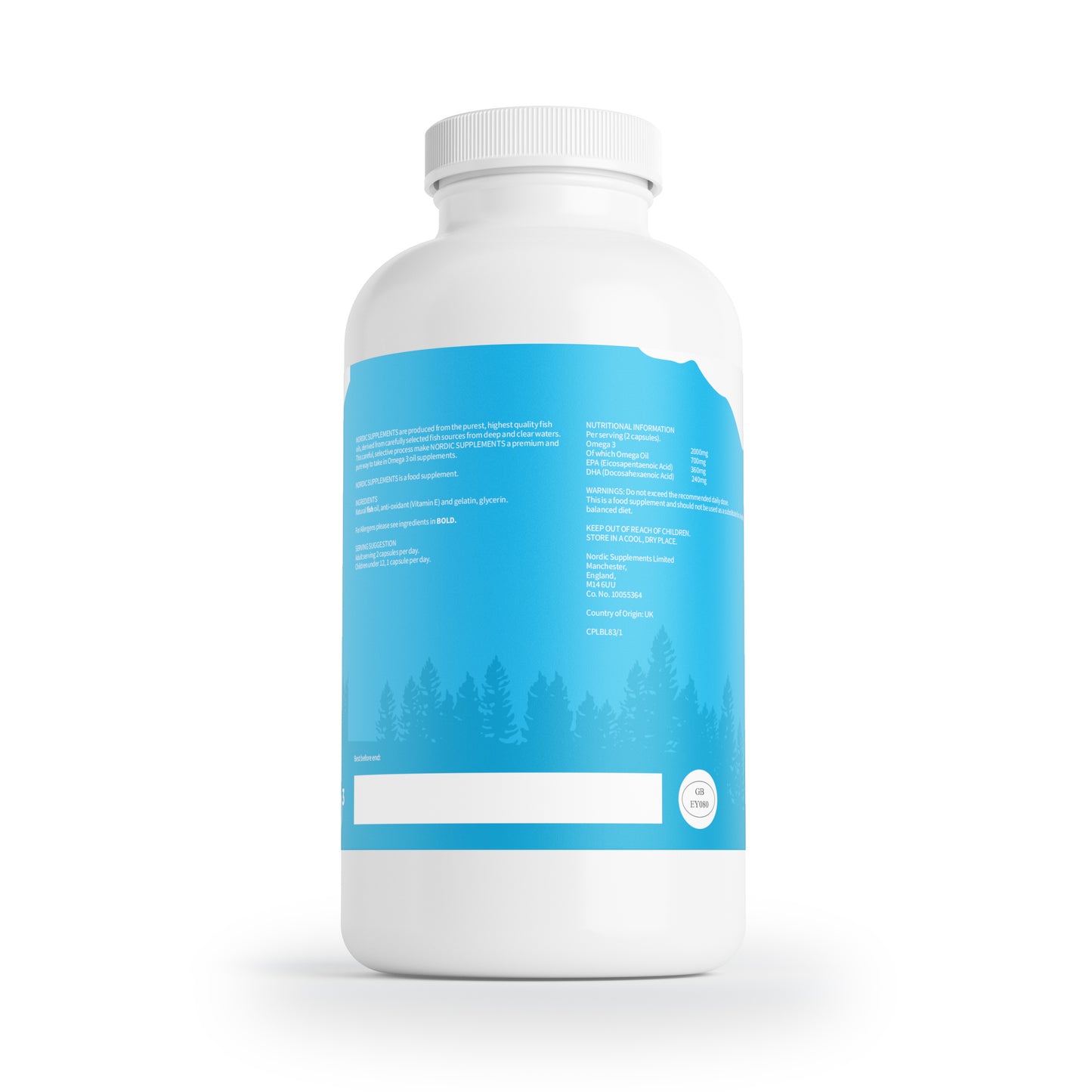 Nordic Supplements High Strength Omega 3 Fish Oil 1000mg Capsules - 365 Capsules