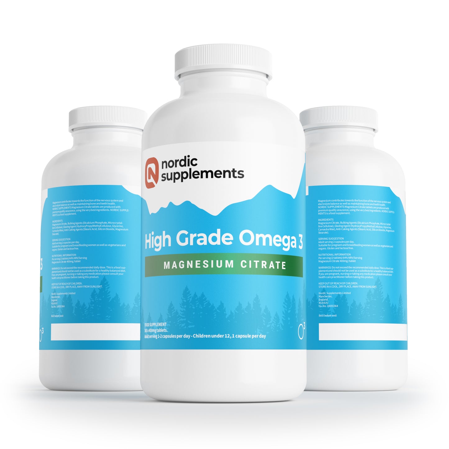 Nordic Supplements Magnesium Citrate 400mg 365 Tablets