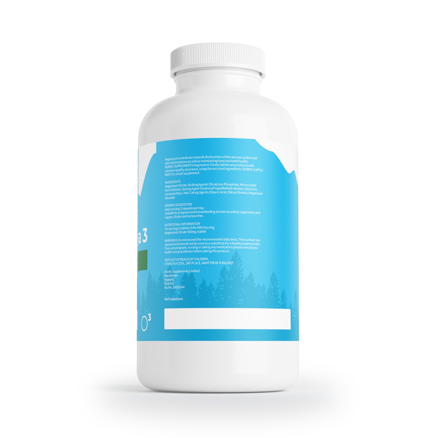 Nordic Supplements Magnesium Citrate 400mg 365 Tablets