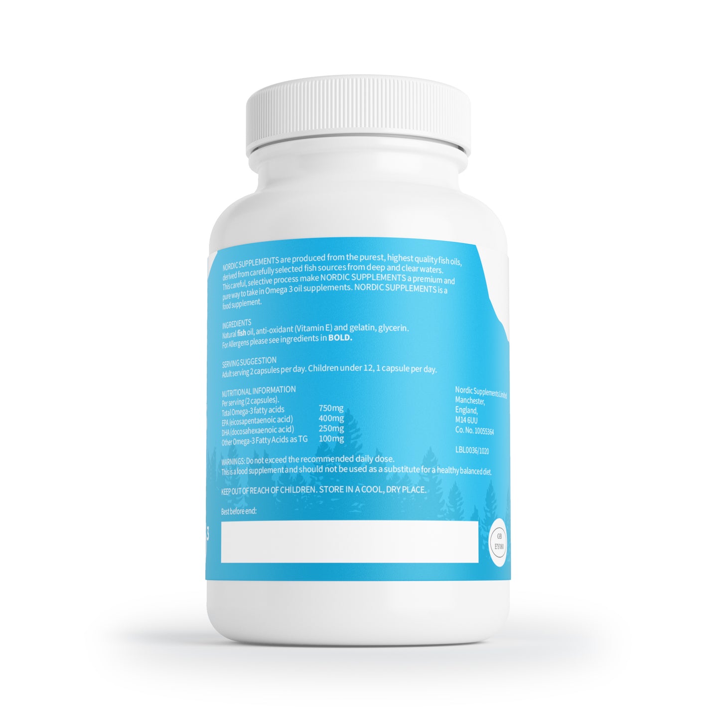 Nordic Supplements High Strength Omega 3 Fish Oil 1000mg Capsules - 60 Capsules