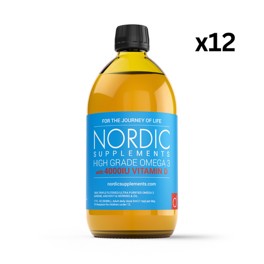 12 x Omega 3 Fish Oil with Vitamin D 4000iu - 500ml (WHOLESALE)