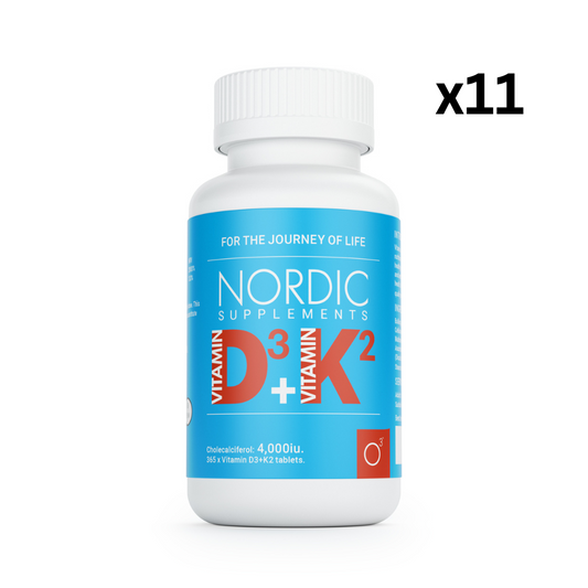 11 x Omega 3 with Vitamin D3 4000iu + K2 Capsules. 365x1000mg (WHOLESALE)