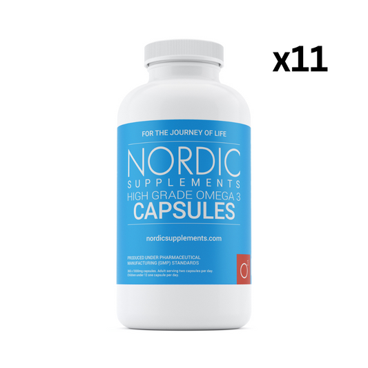 11 x Omega 3 Fish Oil Capsules, 365x1000mg (WHOLESALE)