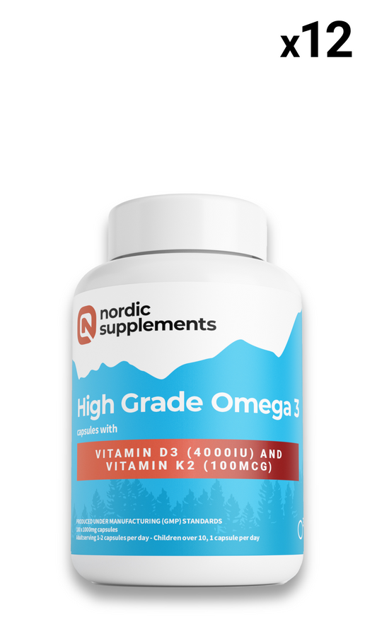15x Omega 3 with Vitamin D3 4000iu + K2 Capsules. 180x1000mg (WHOLESALE)