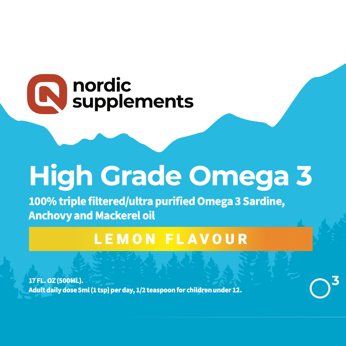 Nordic Supplements Award Winning High Grade Omega 3 Fish Oil Liquid: 500ml Bottle (Twin Pack)