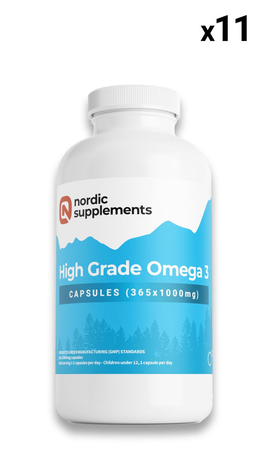 11 x Omega 3 Fish Oil Capsules, 365x1000mg (WHOLESALE)