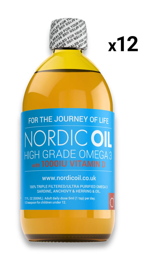12 x Omega 3 Fish Oil with Vitamin D 1000iu - 500ml (WHOLESALE)